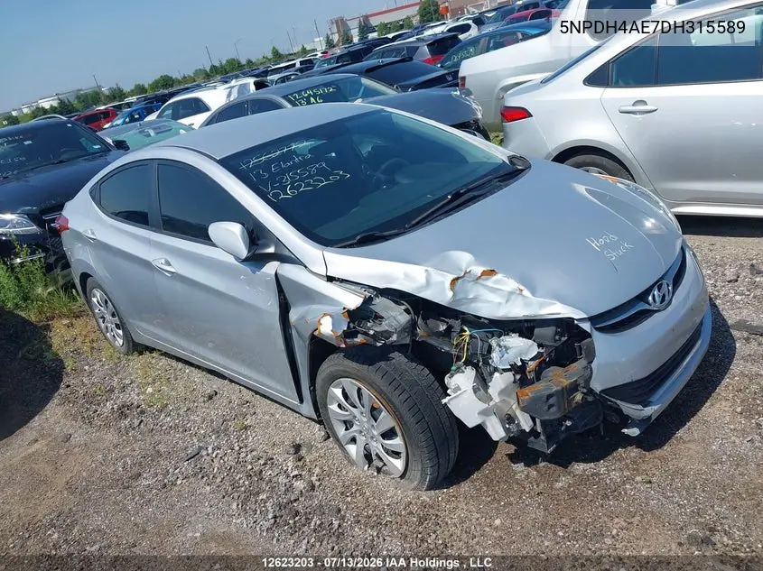 2013 Hyundai Elantra Gl VIN: 5NPDH4AE7DH315589 Lot: 12623203