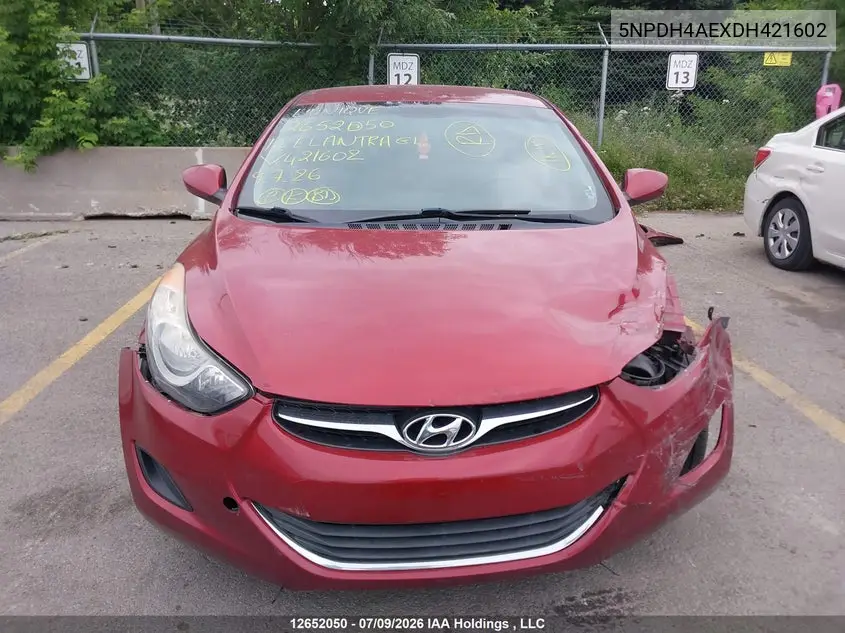 2013 Hyundai Elantra Gl VIN: 5NPDH4AEXDH421602 Lot: 12652050x