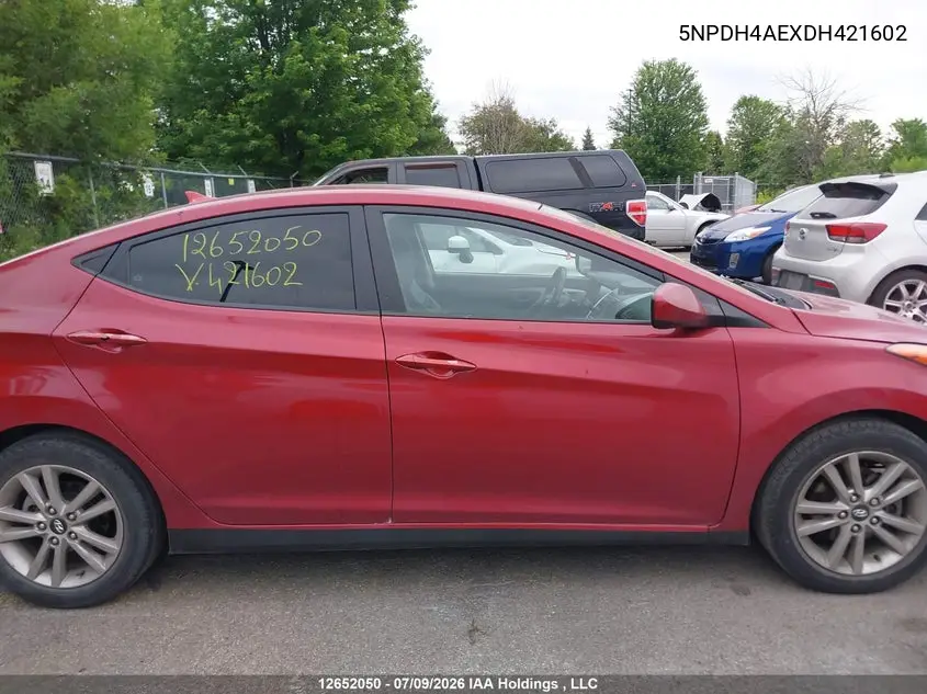 2013 Hyundai Elantra Gl VIN: 5NPDH4AEXDH421602 Lot: 12652050x