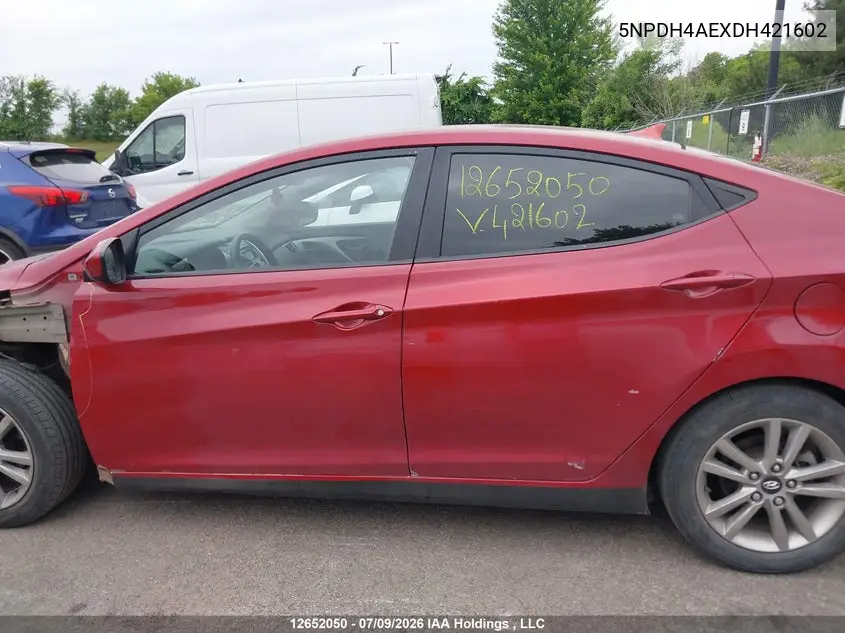 2013 Hyundai Elantra Gl VIN: 5NPDH4AEXDH421602 Lot: 12652050x