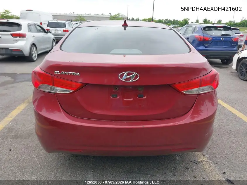 2013 Hyundai Elantra Gl VIN: 5NPDH4AEXDH421602 Lot: 12652050x