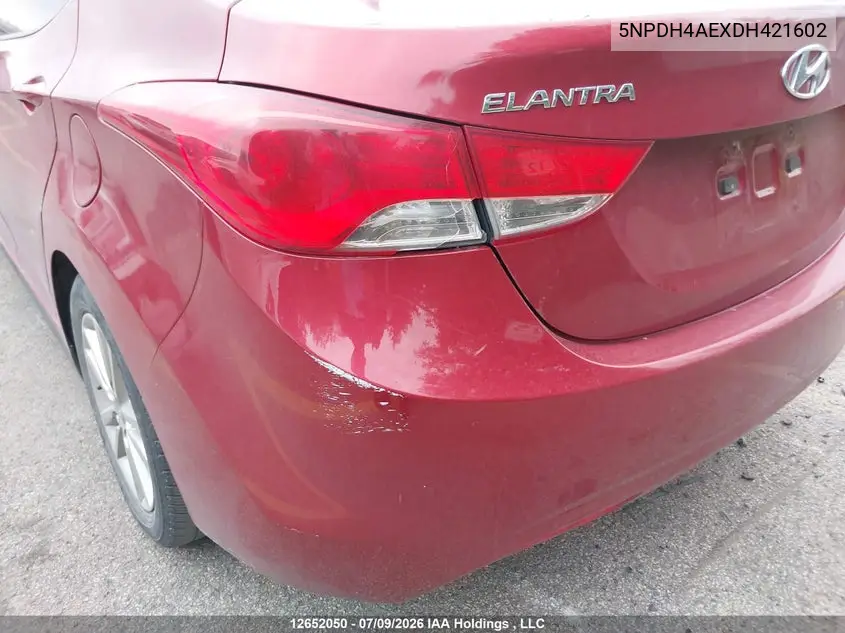 2013 Hyundai Elantra Gl VIN: 5NPDH4AEXDH421602 Lot: 12652050x