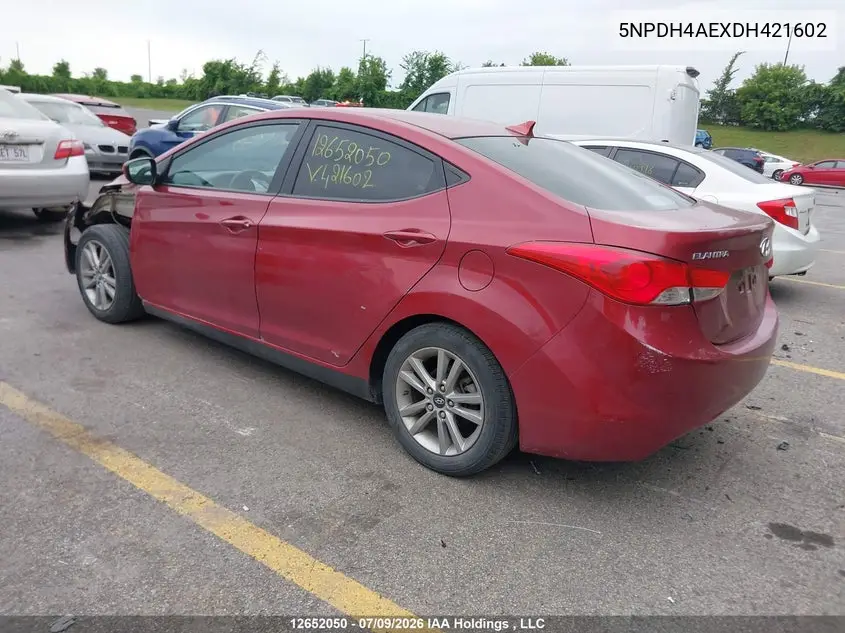 2013 Hyundai Elantra Gl VIN: 5NPDH4AEXDH421602 Lot: 12652050x