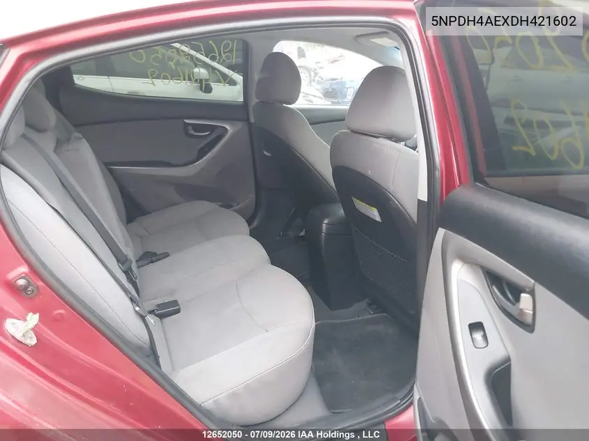 2013 Hyundai Elantra Gl VIN: 5NPDH4AEXDH421602 Lot: 12652050x