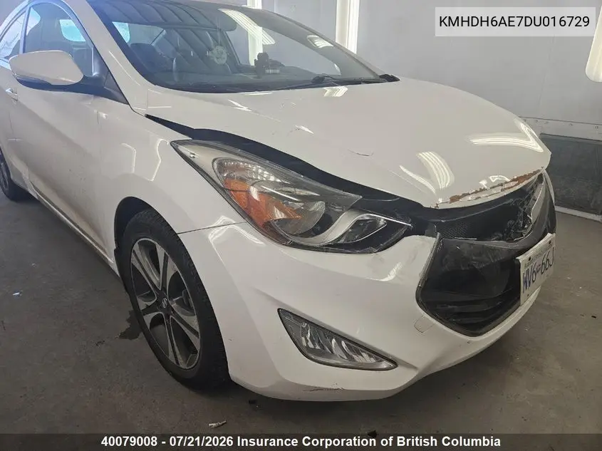 2013 Hyundai Elantra Se VIN: KMHDH6AE7DU016729 Lot: 40079008