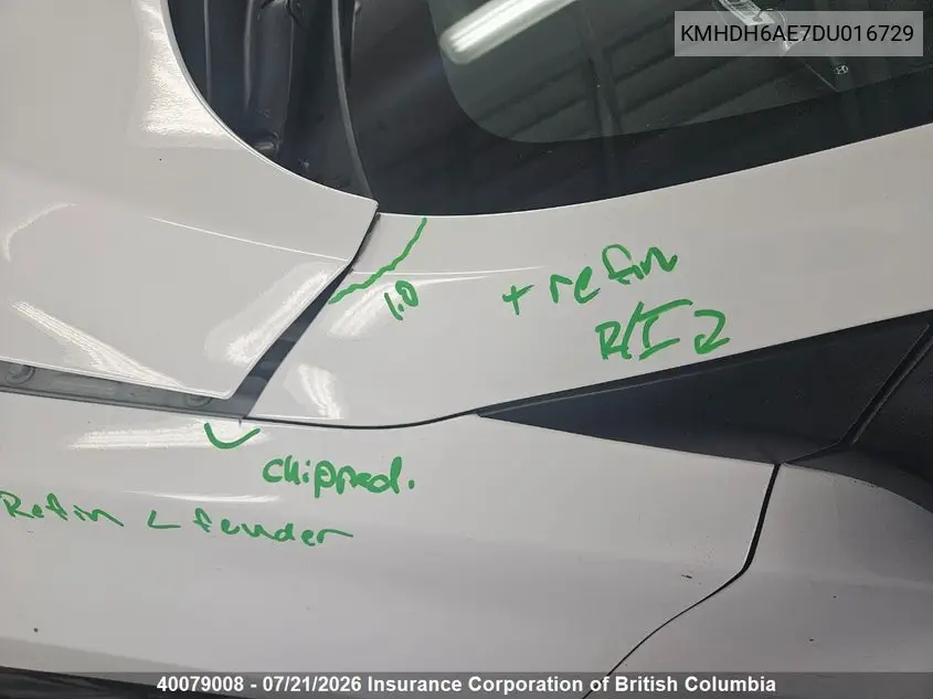 2013 Hyundai Elantra Se VIN: KMHDH6AE7DU016729 Lot: 40079008