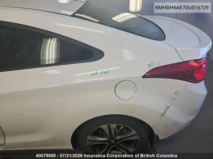 2013 Hyundai Elantra Se VIN: KMHDH6AE7DU016729 Lot: 40079008