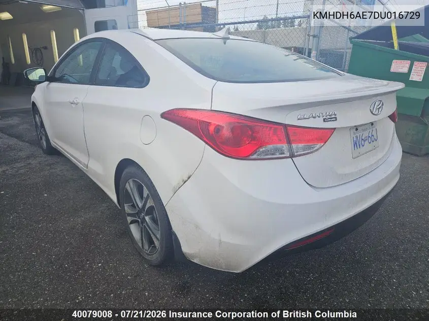 2013 Hyundai Elantra Se VIN: KMHDH6AE7DU016729 Lot: 40079008