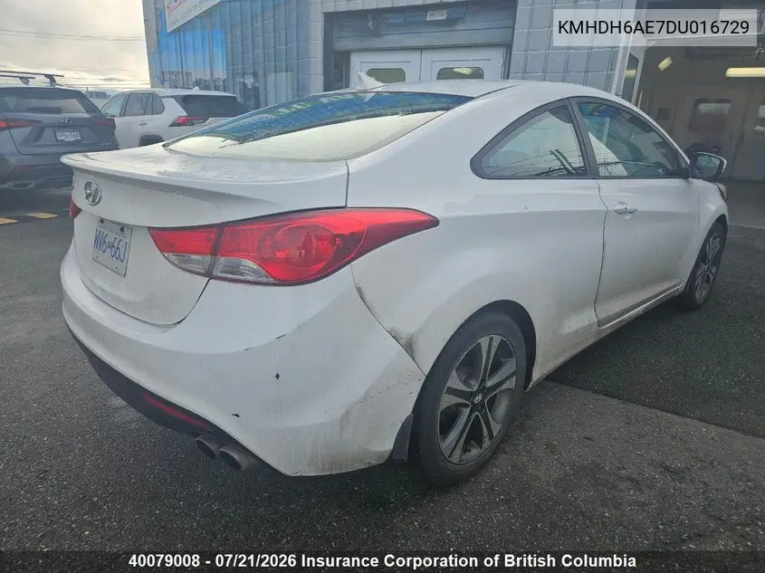 2013 Hyundai Elantra Se VIN: KMHDH6AE7DU016729 Lot: 40079008