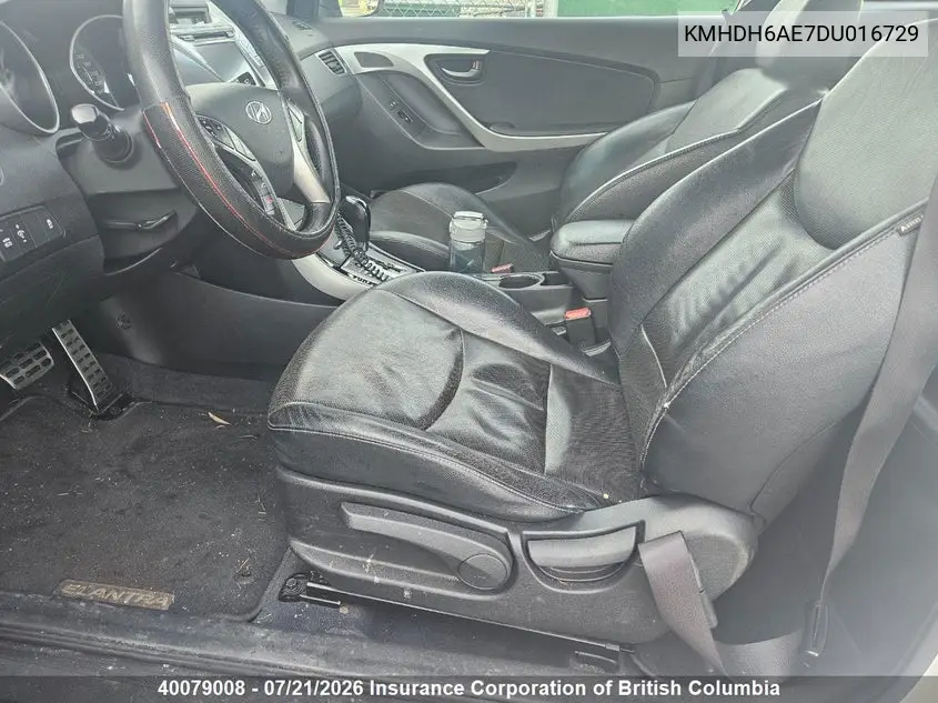 2013 Hyundai Elantra Se VIN: KMHDH6AE7DU016729 Lot: 40079008