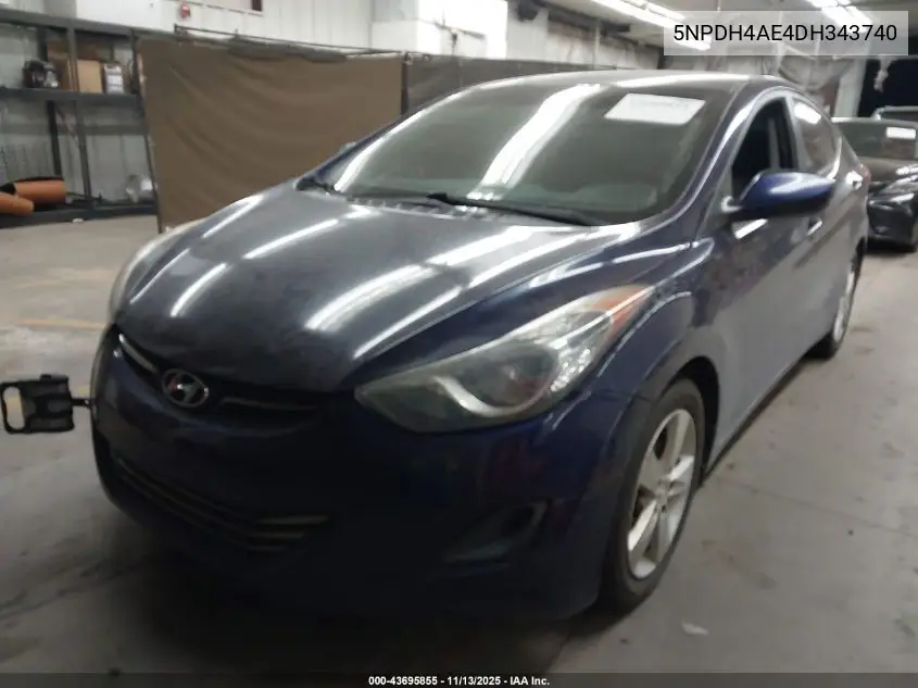 5NPDH4AE4DH343740 2013 Hyundai Elantra Gls