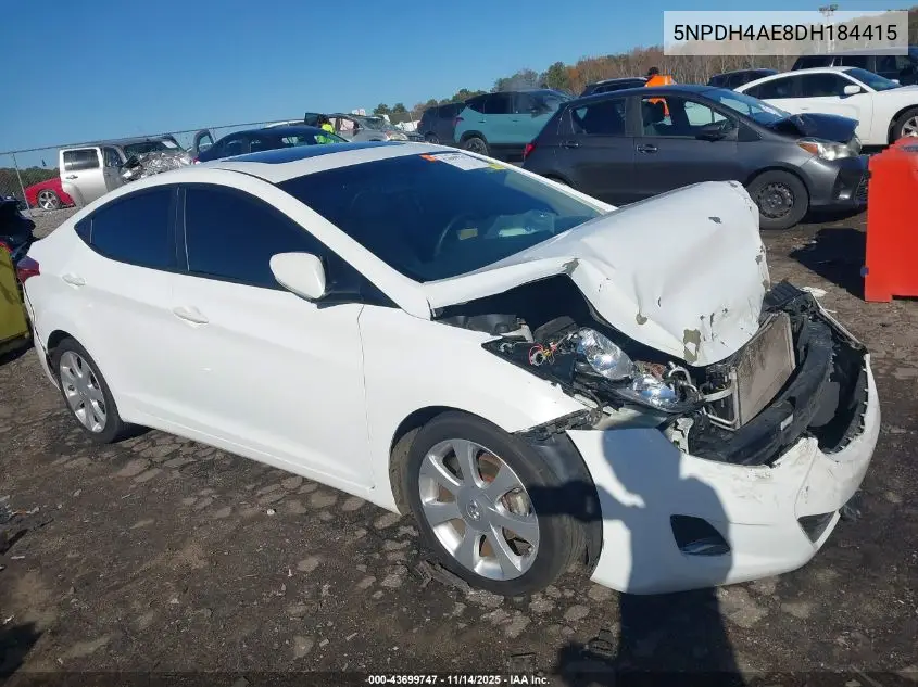 5NPDH4AE8DH184415 2013 Hyundai Elantra Limited