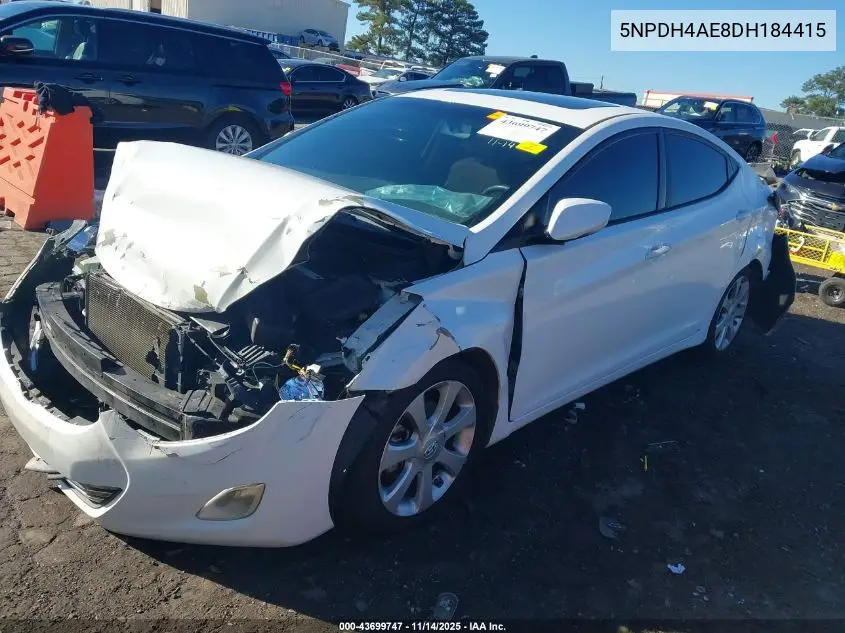 5NPDH4AE8DH184415 2013 Hyundai Elantra Limited