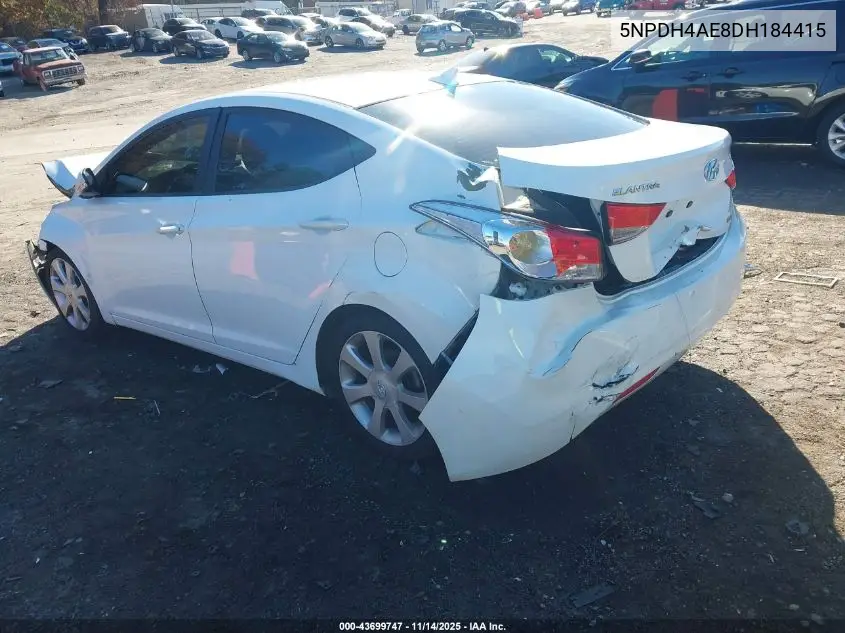 5NPDH4AE8DH184415 2013 Hyundai Elantra Limited