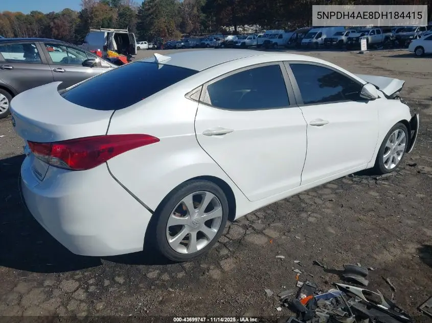 5NPDH4AE8DH184415 2013 Hyundai Elantra Limited