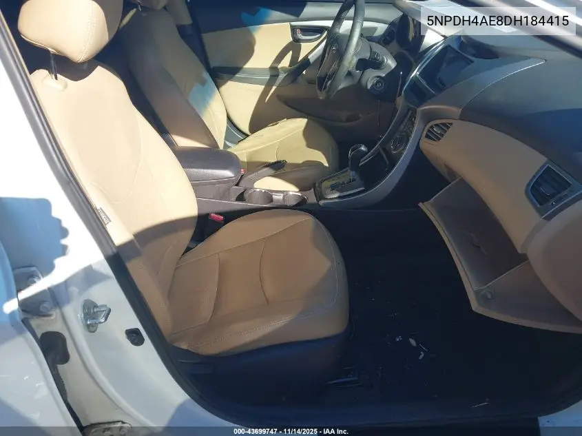 5NPDH4AE8DH184415 2013 Hyundai Elantra Limited
