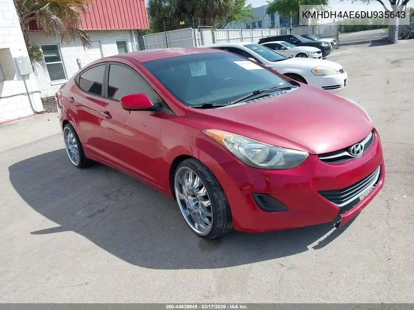 KMHDH4AE6DU935643 2013 Hyundai Elantra Gls