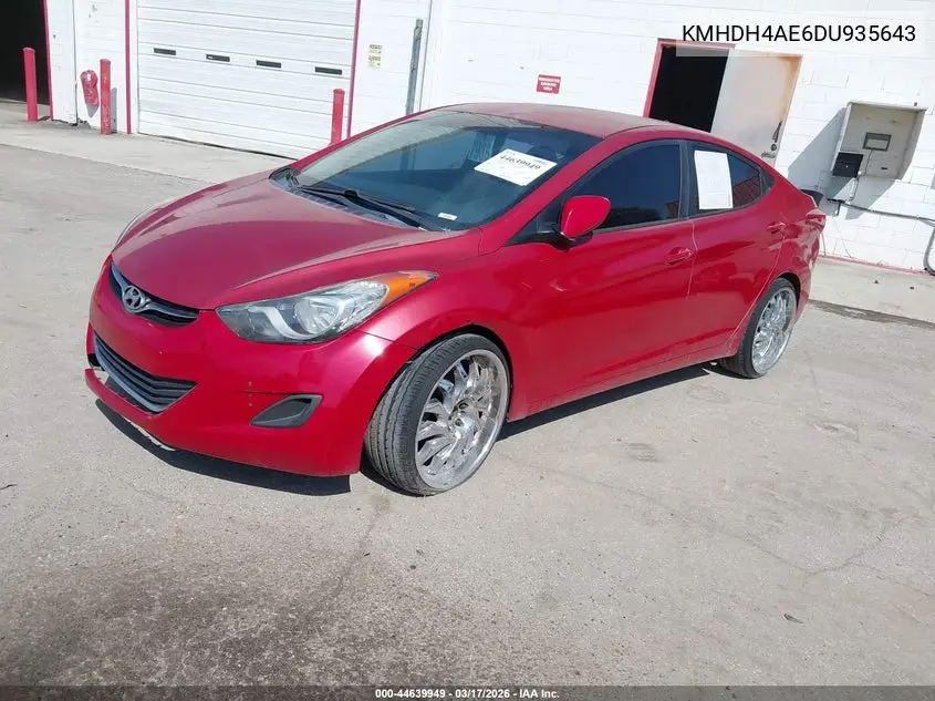 KMHDH4AE6DU935643 2013 Hyundai Elantra Gls