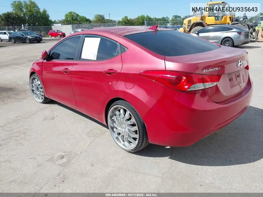 KMHDH4AE6DU935643 2013 Hyundai Elantra Gls