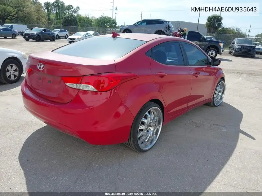 KMHDH4AE6DU935643 2013 Hyundai Elantra Gls