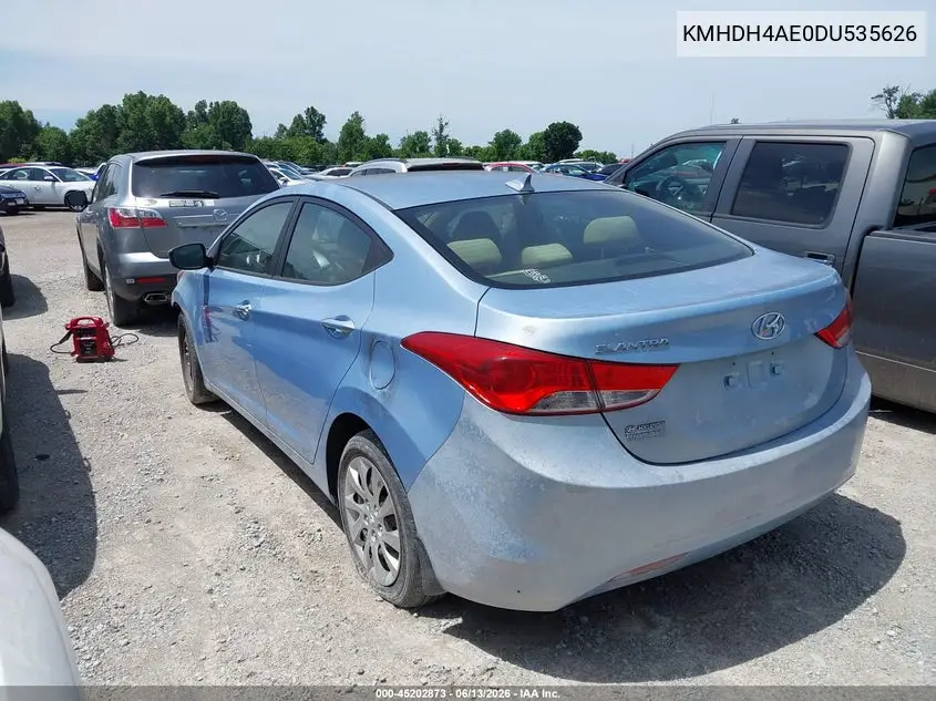 2013 Hyundai Elantra Gls VIN: KMHDH4AE0DU535626 Lot: 45202873