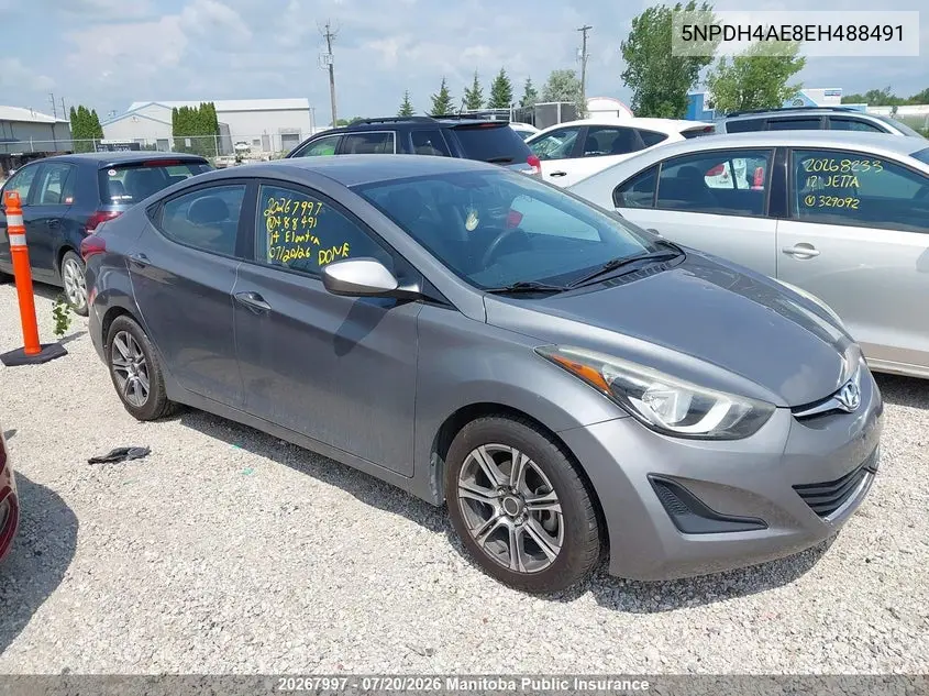 2014 Hyundai Elantra Gl VIN: 5NPDH4AE8EH488491 Lot: 20267997