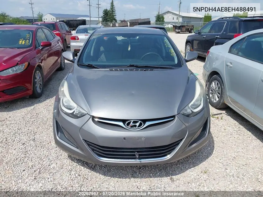 2014 Hyundai Elantra Gl VIN: 5NPDH4AE8EH488491 Lot: 20267997
