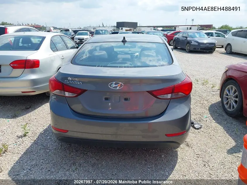 2014 Hyundai Elantra Gl VIN: 5NPDH4AE8EH488491 Lot: 20267997