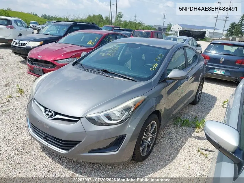 2014 Hyundai Elantra Gl VIN: 5NPDH4AE8EH488491 Lot: 20267997