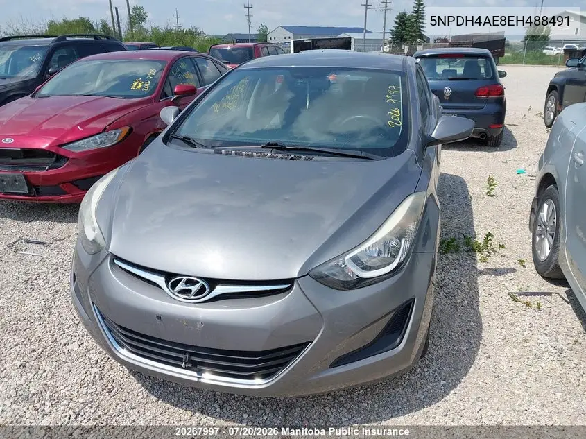 2014 Hyundai Elantra Gl VIN: 5NPDH4AE8EH488491 Lot: 20267997