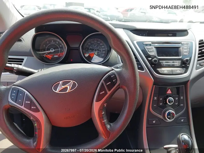 2014 Hyundai Elantra Gl VIN: 5NPDH4AE8EH488491 Lot: 20267997