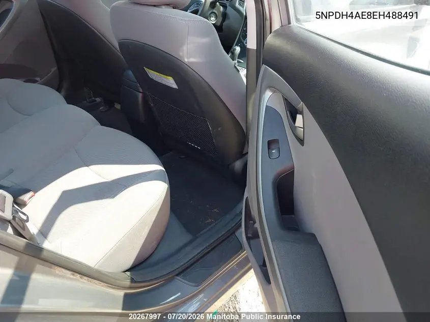 2014 Hyundai Elantra Gl VIN: 5NPDH4AE8EH488491 Lot: 20267997