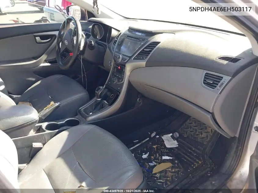 5NPDH4AE6EH503117 2014 Hyundai Elantra Limited