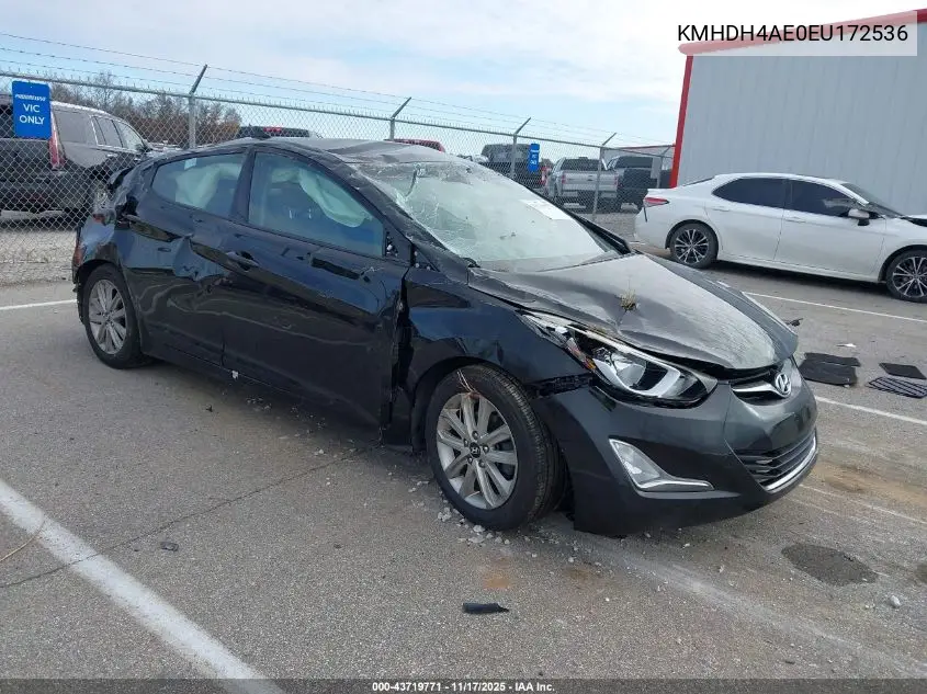 KMHDH4AE0EU172536 2014 Hyundai Elantra Se