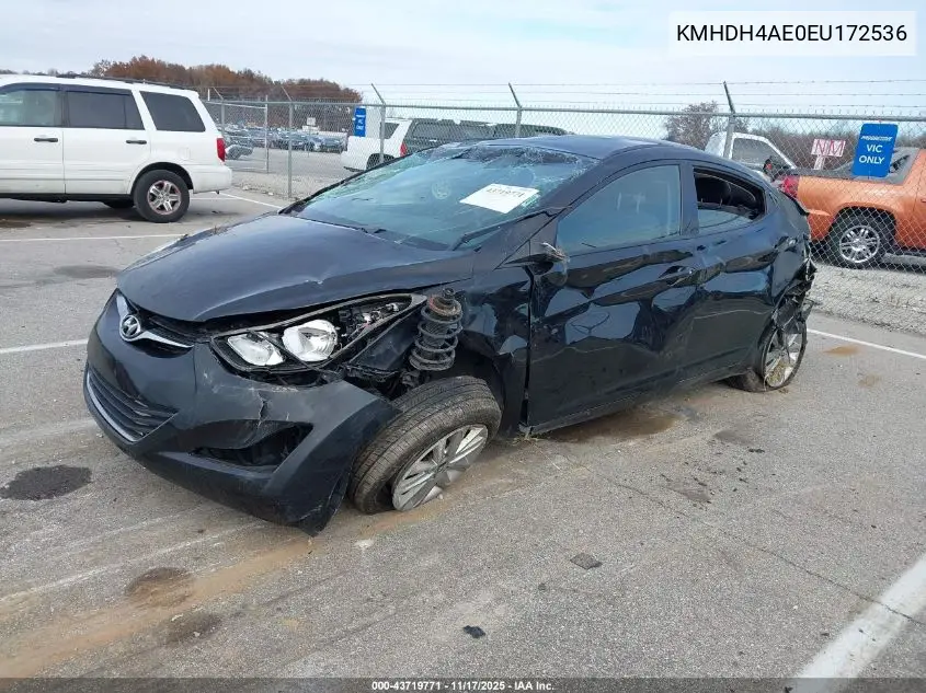KMHDH4AE0EU172536 2014 Hyundai Elantra Se