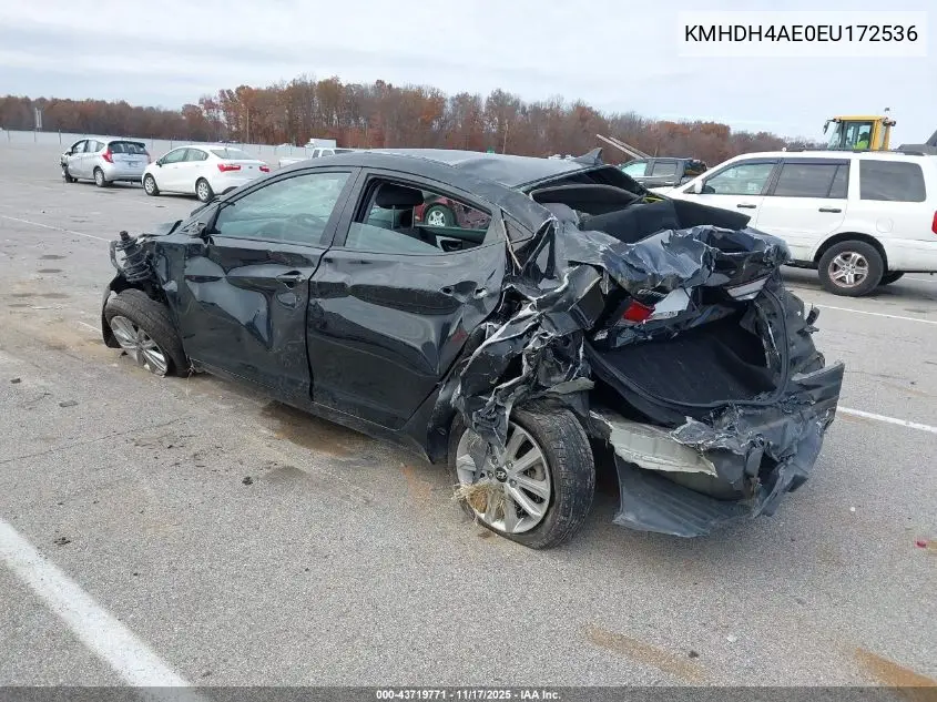KMHDH4AE0EU172536 2014 Hyundai Elantra Se