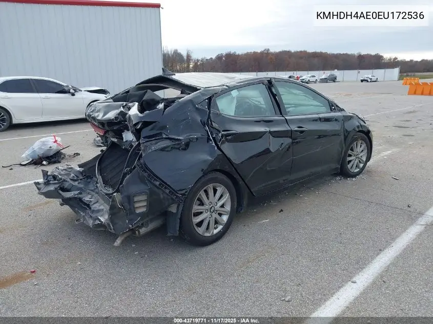 KMHDH4AE0EU172536 2014 Hyundai Elantra Se