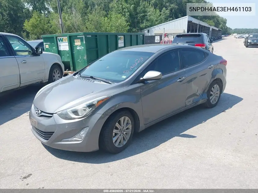 2014 Hyundai Elantra Se VIN: 5NPDH4AE3EH461103 Lot: 45605005