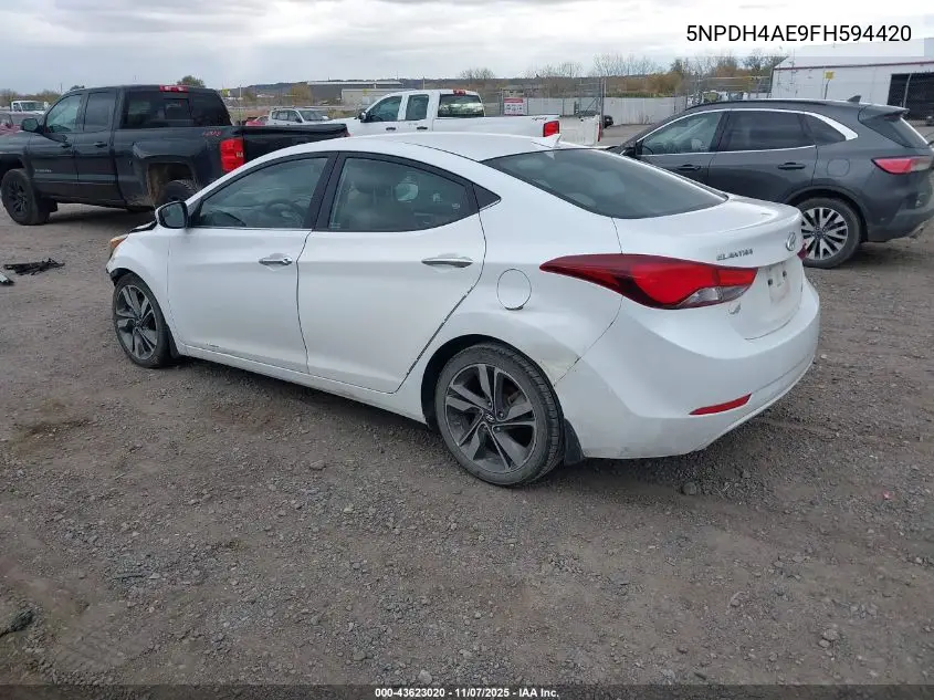 5NPDH4AE9FH594420 2015 Hyundai Elantra Limited