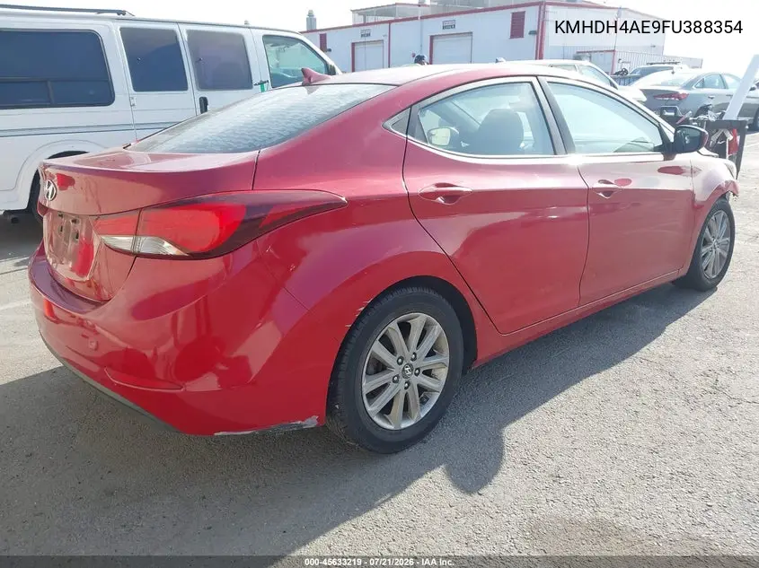 2015 Hyundai Elantra Se VIN: KMHDH4AE9FU388354 Lot: 45633219