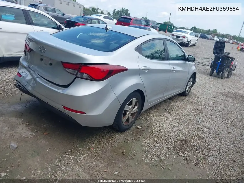2015 Hyundai Elantra Se VIN: KMHDH4AE2FU359584 Lot: 45682143