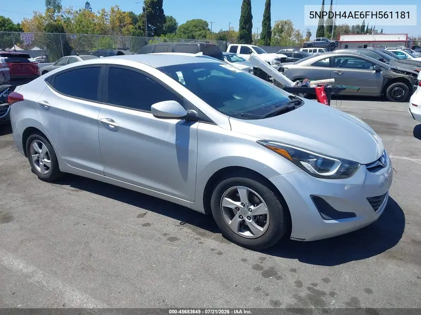 2015 Hyundai Elantra Se VIN: 5NPDH4AE6FH561181 Lot: 45683649