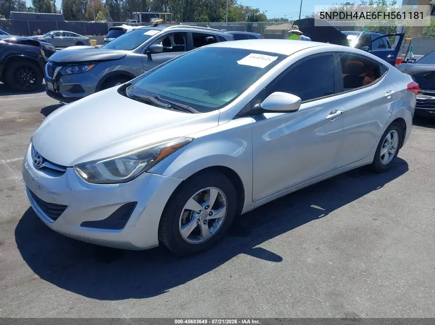 2015 Hyundai Elantra Se VIN: 5NPDH4AE6FH561181 Lot: 45683649
