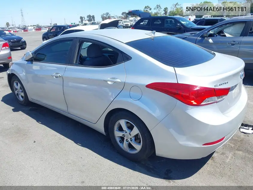 2015 Hyundai Elantra Se VIN: 5NPDH4AE6FH561181 Lot: 45683649