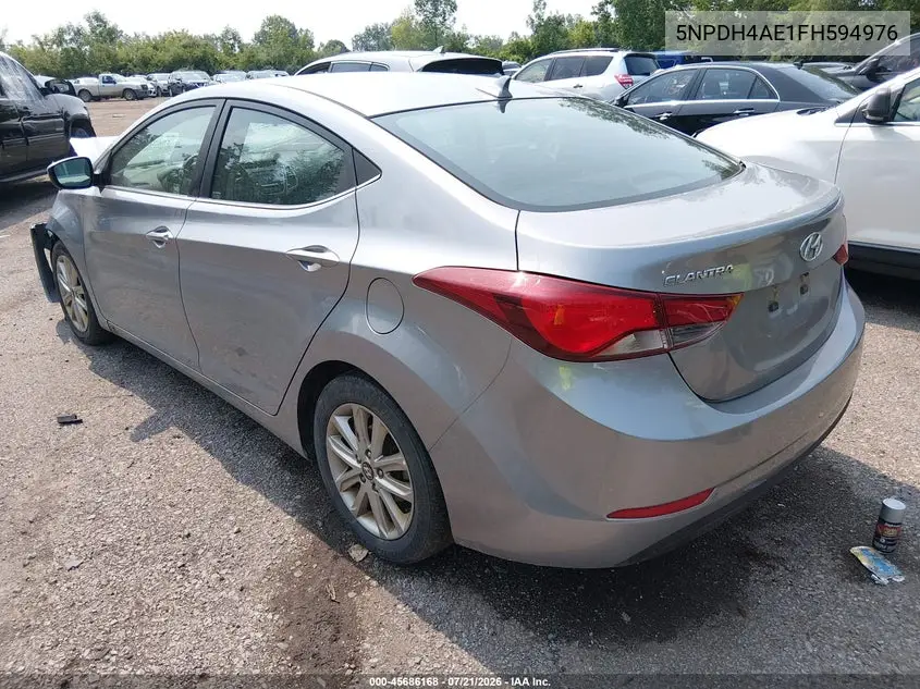 2015 Hyundai Elantra Se VIN: 5NPDH4AE1FH594976 Lot: 45686168