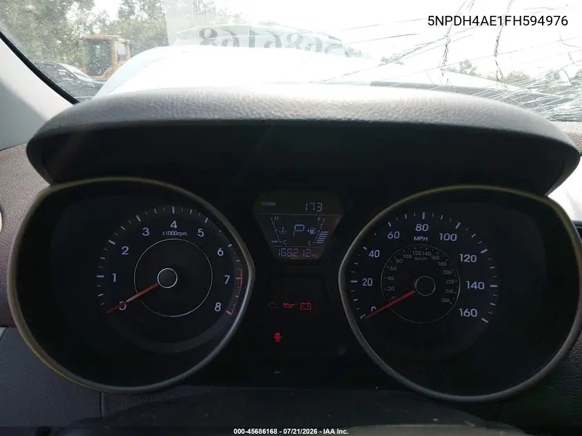 2015 Hyundai Elantra Se VIN: 5NPDH4AE1FH594976 Lot: 45686168