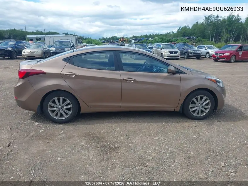 2016 Hyundai Elantra Sport Appearance VIN: KMHDH4AE9GU626933 Lot: 12657604