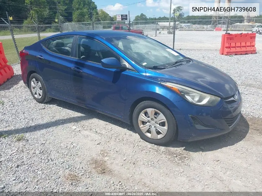 5NPDH4AE6GH739608 2016 Hyundai Elantra Se
