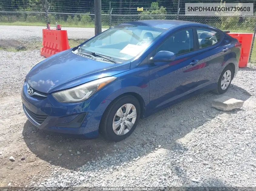 5NPDH4AE6GH739608 2016 Hyundai Elantra Se