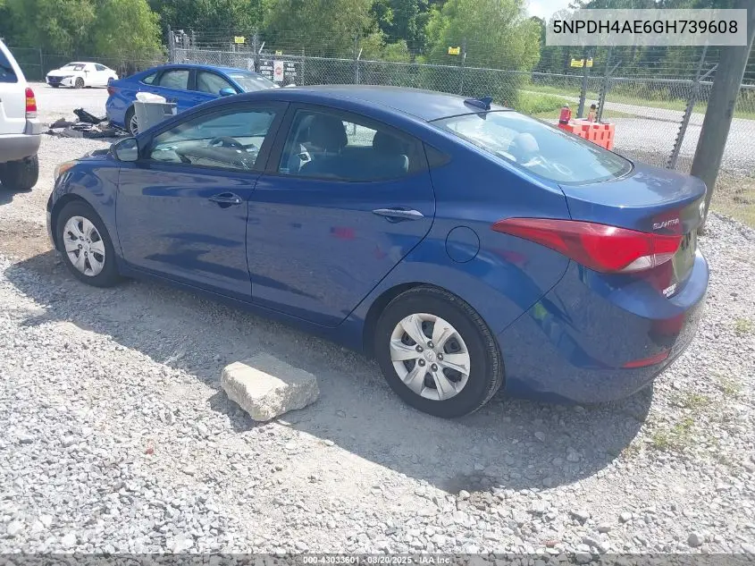 5NPDH4AE6GH739608 2016 Hyundai Elantra Se